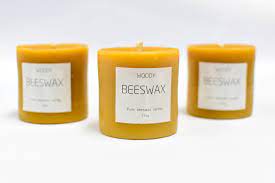 woody bees wax pillar candle 205g