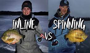 ice fishing panfish inline vs spinning
