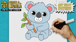 how to draw a cute koala easy step