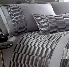 grey textured velvet panel duvet sets