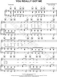 You really got me is the first hit for the kinks. The Kinks You Really Got Me Sheet Music In F Major Transposable Download Print Sku Mn0064696