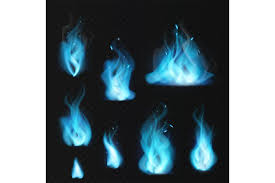 Blue Flame Burning Fiery Natural Gas