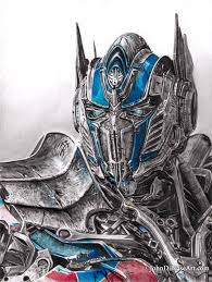 drawing print of optimus prime from