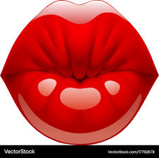 red kissing lips royalty free vector