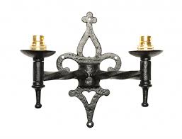 Black Iron Gothic Twin Wall Sconce
