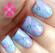milani starburst water marble nail art