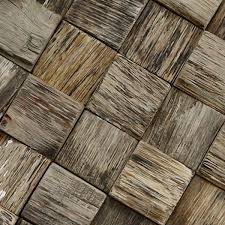 wood mosaic wall tile