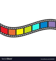 Rainbow Flag Film Strip Frame Wave Shape Ribbon