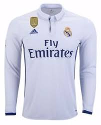 Real madrid is one of those clubs that sets new record in selling new jerseys. Adidas Real Madrid Long Sleeve Home Jersey 2016 17 Fifa Patch Ebay