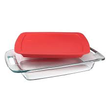 3 Quart Glass Baking Dish With Red Lid