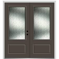 panel painted brown prehung front door