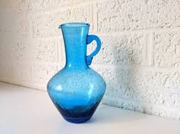 Blue Glass Cruet Or Pitcher Vase