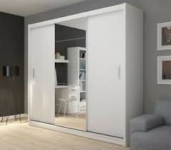Customise your size, frame colour and door finish with our fitted wardrobes. 3 Door Sliding Mirrored Wardrobe 235cm Wide Mirror Doors White Light Dark Wood Ebay