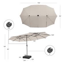 15 Feet Double Sided Patio Umbrella