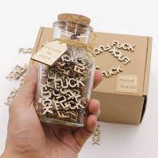 Amazon.com: Jar of Fucks（5oz）Gift Jar,Fucks to Give,Fuck Wooden Cutout  Letter Piece Bad Mood Vent Spoof Birthday Day,Holiday, Gift to Friend,Funny  Gift,Valentines Day. : Home & Kitchen