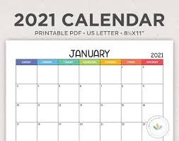 Who gives away free calendars? Sale Printable Monthly Calendar 2021 Calendar Printable Etsy