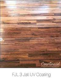 Raw flooring pieces are transmitted through coating line to produce an oiled or lacquered flooring finish. Parquets Fjl 3 Jati Uv Coating Courtina Luxury Wood Flooring Decking Jakarta Oleh Courtina Luxury Wood Flooring Decking Arsitag