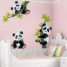 Kids Set Of Panda Bears Children Wall