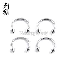 Us 12 0 14 Gauge Stainless Steel Spike Horseshoe Stud Earrings Circular Barbell Basic Body Jewelry In Stud Earrings From Jewelry Accessories On