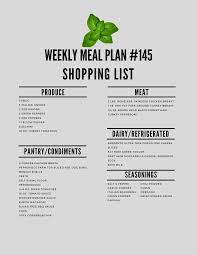 ww weight watchers weekly meal plan 145