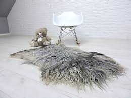giant icelandic sheepskin rug silver