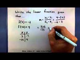 Pre Calculus Write A Linear Function
