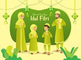 Ada anak pelihara kate, maafin kita sekeluarga ye. Selamat Hari Raya Idul Fitri Is Another Language Of Happy Eid Mubarak In Indonesian Cartoon Muslim Family Celebrating Eid Al Fitr Idul Fitri Eid Desain Pamflet