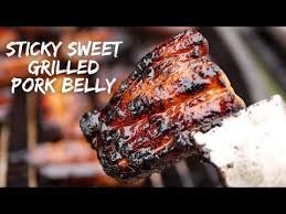 grilled pork belly with sticky sweet