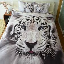 3d animal duvet cover white tiger