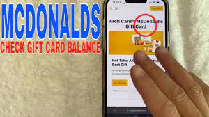 check mcdonalds arch gift card balance