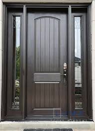 Brown Fiberglass Entry Door With
