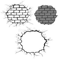 Brick Wall Set Of Crushed Brick Walls