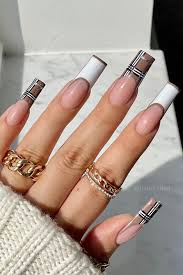 fall plaid nail designs