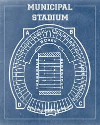 Print Of Vintage Cleveland Municipal Stadium Seating Chart Seating Chart On Photo Paper Matte Paper Or Canvas
