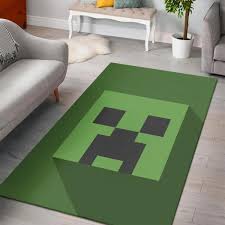 minecraft creeper head rug custom