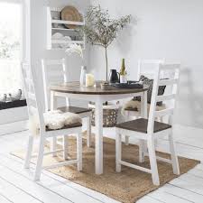This allows people to come and go from the table comfortably and the proportions of the room will if you want to put a rug under your dining table make sure it's 30 inches larger than the table on each side that you want to have chairs. Canterbury 110cm Round Dining Table 4 Chairs Noa Nani