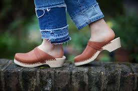 Swedish Clogs Classic Tan Leather By Lotta From Stockholm Wooden Clogs Handmade Mules Low Heel Shoes Scandinavian Unisex Mens