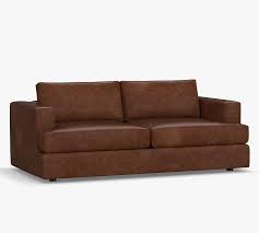 Square Arm Leather Sleeper Sofa