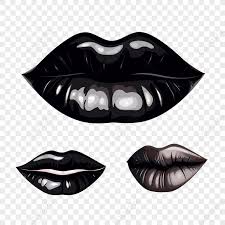 black lip clipart three black and brown