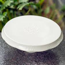 White Ceramic Cake Stand Round Size