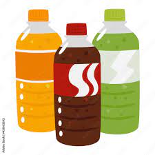 ペットボトルの炭酸ジュースのイラスト。コーラやオレンジ味、メロンソーダなど。 Stock Vector | Adobe Stock