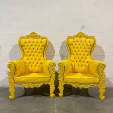 Yellow Midsize Throne Chair Yellow