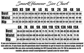 Smartglamour Size Chart