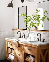 Mirrors are essential when it. Ok I Love The Wood Shelf Below The Mirrors In This Pottery Barn Bathroom Would Be Modern Farmhouse Bathroom Farmhouse Bathroom Vanity Farmhouse Bathroom Decor