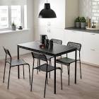SANDSBERG / ADDE Table and 4 chairs, black/black, 43 1/4x26 3/8 