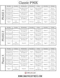 p90x schedule smart fitness