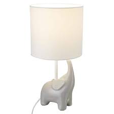light gray ceramic elephant table lamp