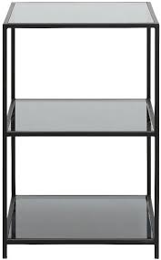 nordal orinoco black glass bookcase
