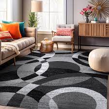 world rug gallery contemporary modern circles area rug gray