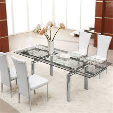 extendable glass dining table